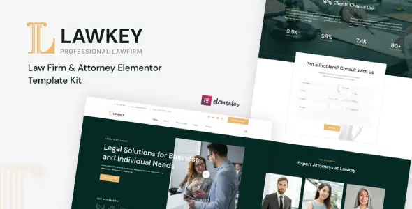 Lawkey – Law Firm & Attorney Elementor Template Kit